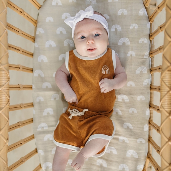 NWT Mebie Baby Mustard Terry Shorts Set - Picture 3 of 3